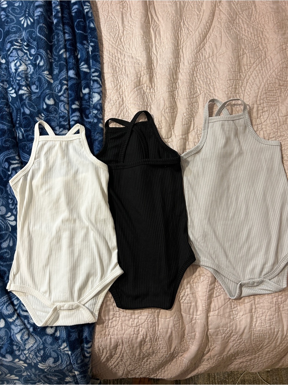 3 Pack Amazon Ribbed cross back onesie